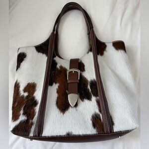 Cowhide Patterned Tote Bag